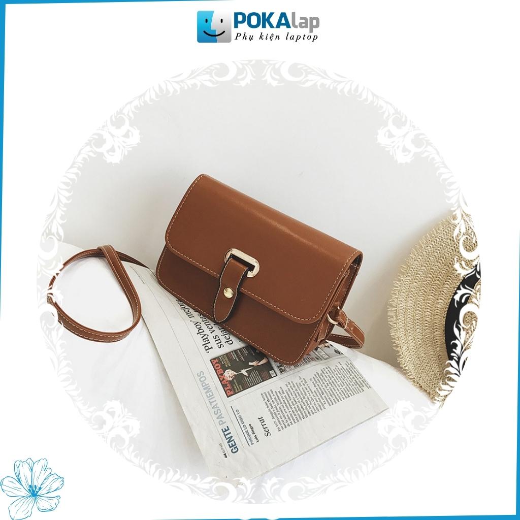 Túi xách nữ, túi đeo chéo nữ POKA26 đeo chéo hình vuông retro phong cách Hàn quốc- POKALAP