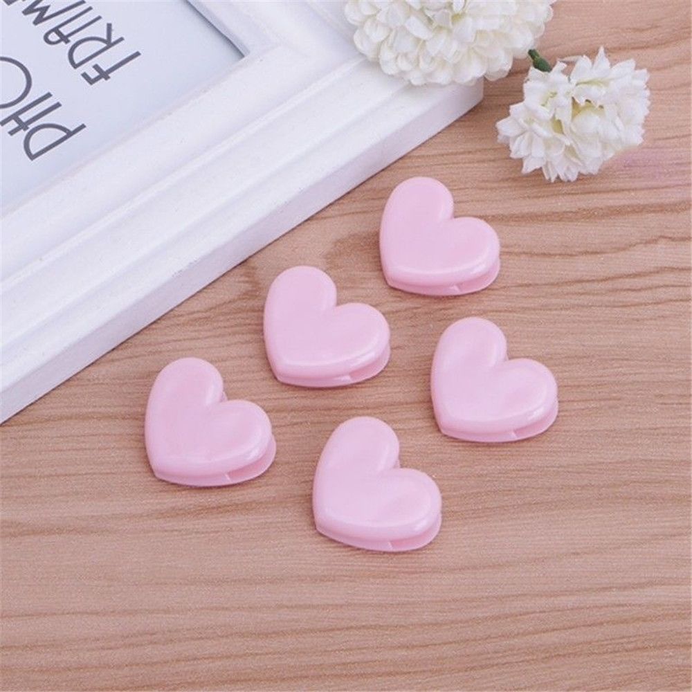 Aaron1 Set 10 Kẹp Giữ Tài Liệu Hình Trái Tim Màu Hồng Dễ Thương Tiện Dụng