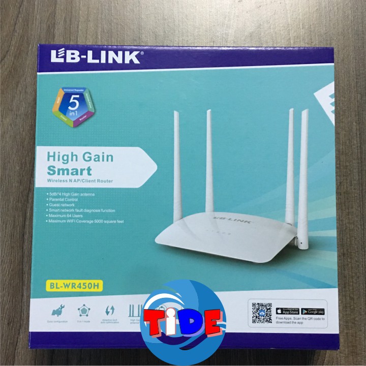 Bộ phát Wifi BL-WR450H Chính hãng LB-Link – Bảo hành 24 tháng – Router Wifi – 4 Antenna 5bBi ngoài