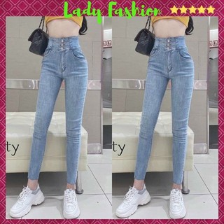 Quần jean nữ lưng cao 💖freeship💖 quần bò nữ mẫu mới kiểu dáng sang chảnh thời trang chuẩn hàng shop lady fashion - qjn17