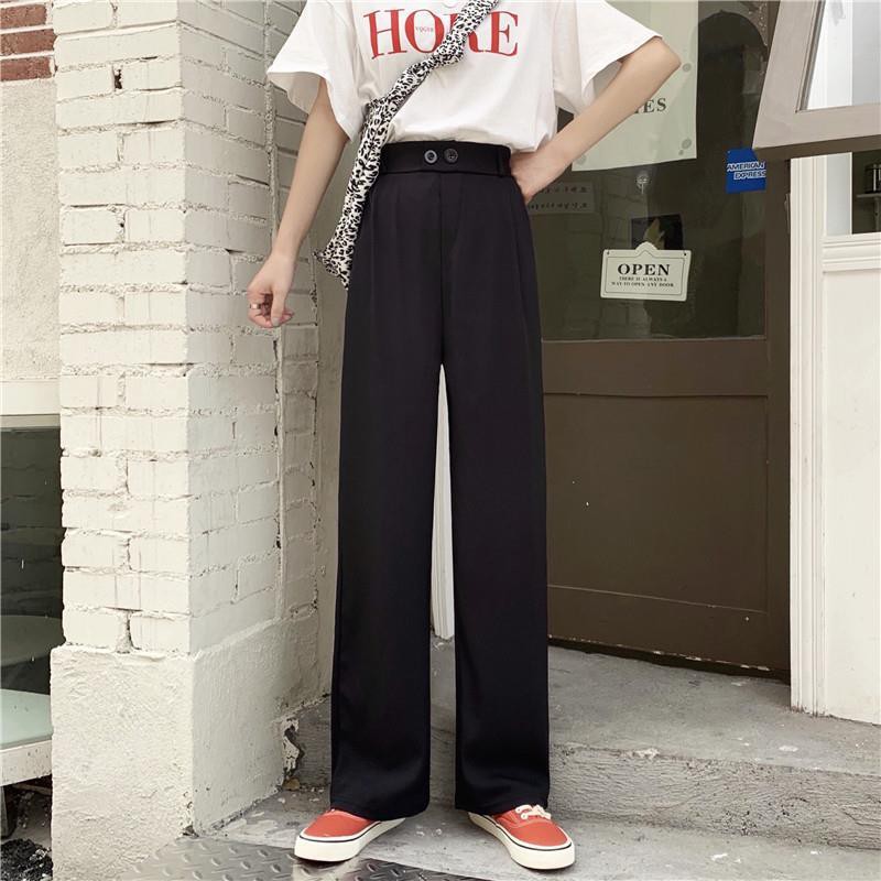 Quần Dài Lưng Cao Ống Rộng Phong Cách Hàn Quốc Cho Nữ | BigBuy360 - bigbuy360.vn