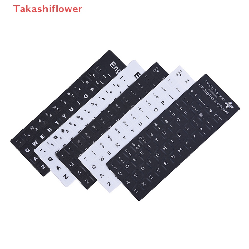 Miếng Dán Bàn Phím Máy Tính Laptop In Chữ Tiếng Anh Màu Trắng Đen