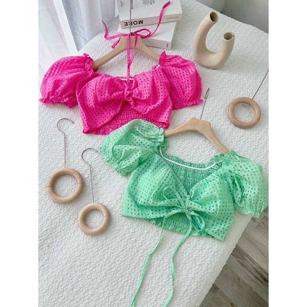 ÁO NHÚN CHỈ CÚP NGỰC CỘT DÂY