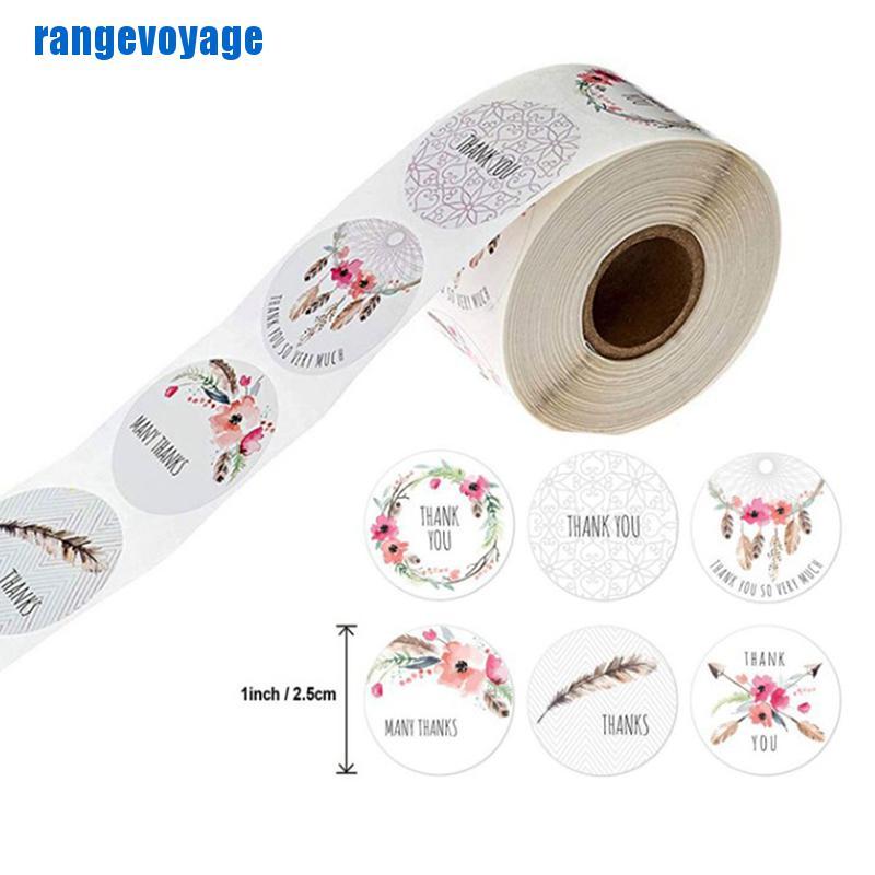 Set 500 Miếng Dán In Chữ Thank You Trang Trí
