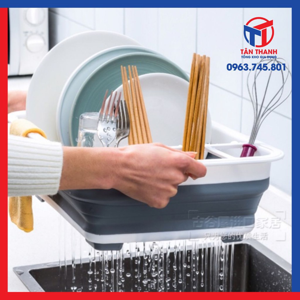 Khay đựng phơi kho chén bát gấp gọn tiện dụng