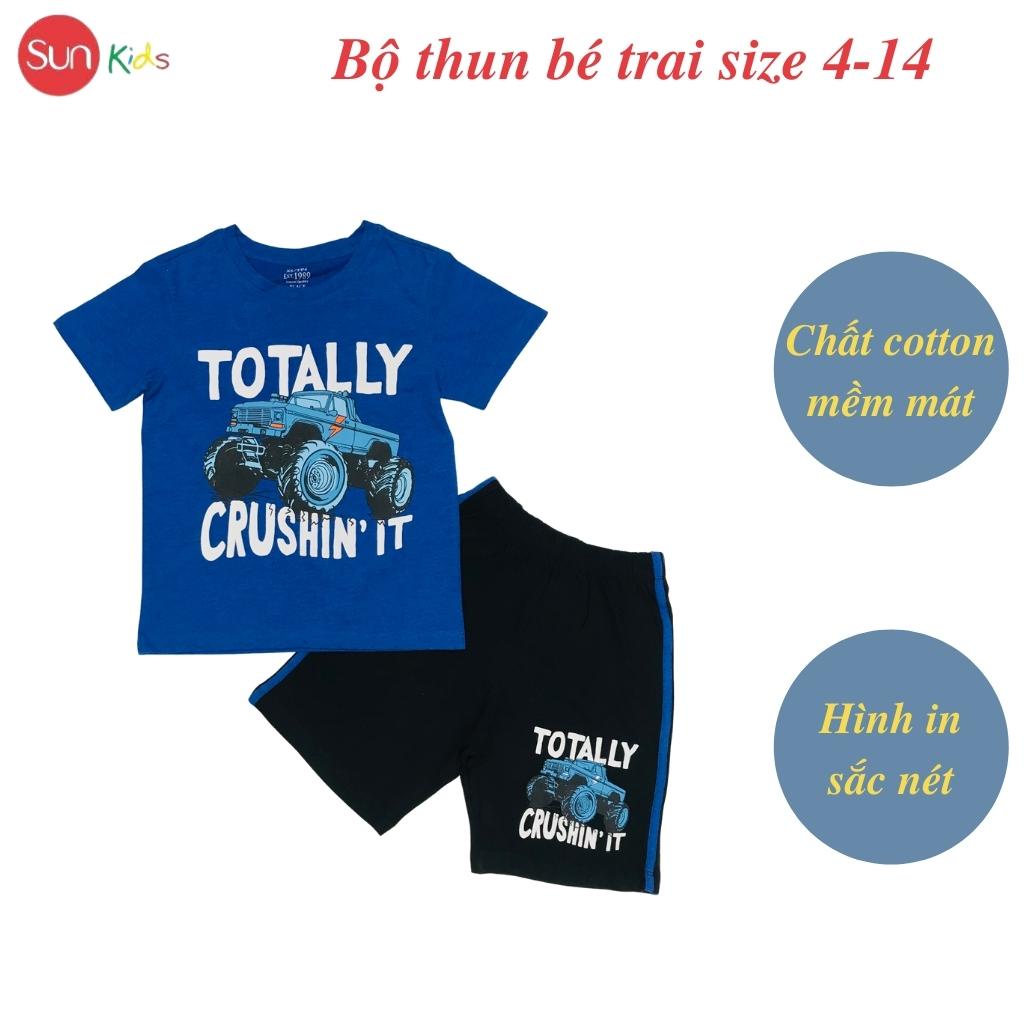 Đồ bộ bé trai, bộ thun bé trai chất cotton, nhiều màu, size đại 4-14 tuổi - SUNKIDS