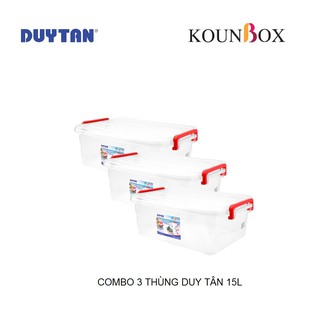 Combo 3 Thùng Nhựa Duy Tân Trong Suốt 15 Lít