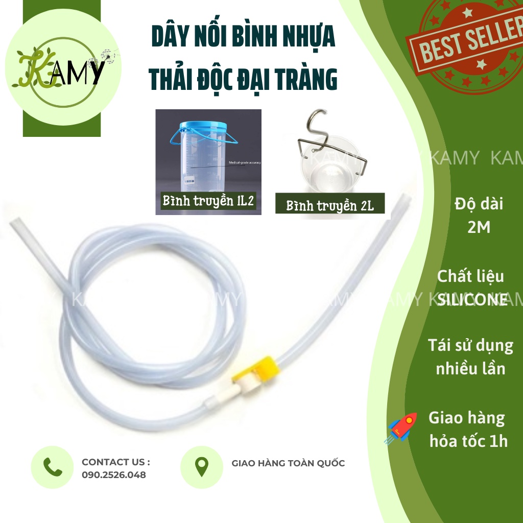 Dây nối bình truyền cà phê thải độc đại tràng thay thế  coffee enema có van khóa Viet Healthy