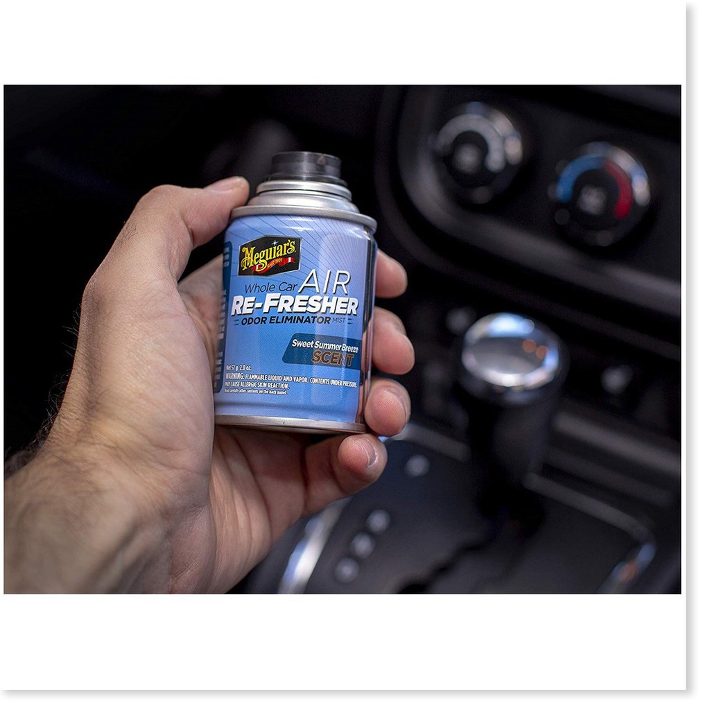 Chai Xịt khử mùi, diệt khuẩn nội thất xe hơi Hương mùa hè - Meguiar's Air Refesher - Summer Breeze Scent - G16602, 57 g