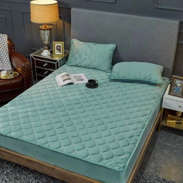 Bộ ga gối nỉ nhung muji trần thêu cao cấp( hàng xuất nhật) | BigBuy360 - bigbuy360.vn