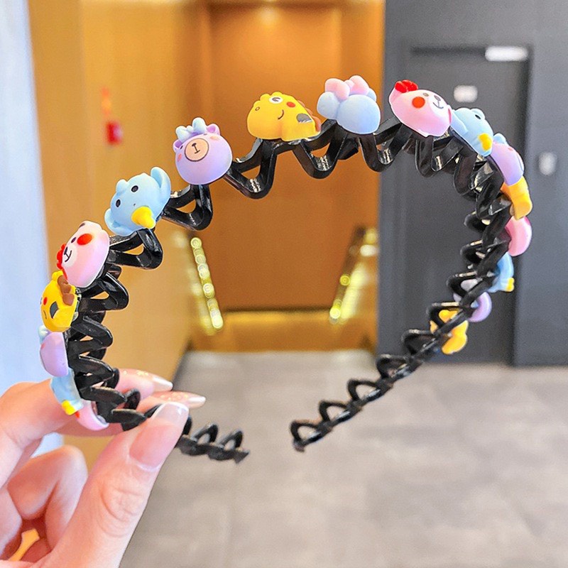 Băng đô cài tóc lượn sóng đính sticker nổi hình hoạt hình chống trượt cho bé - Bờm tóc - Cài Tóc - Dumi Shop