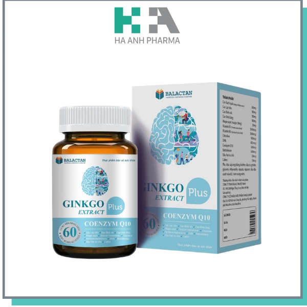 Hoạt huyết dưỡng não - Ginkgo Extract Plus - Coenzym Q10 - Hộp 30 viên