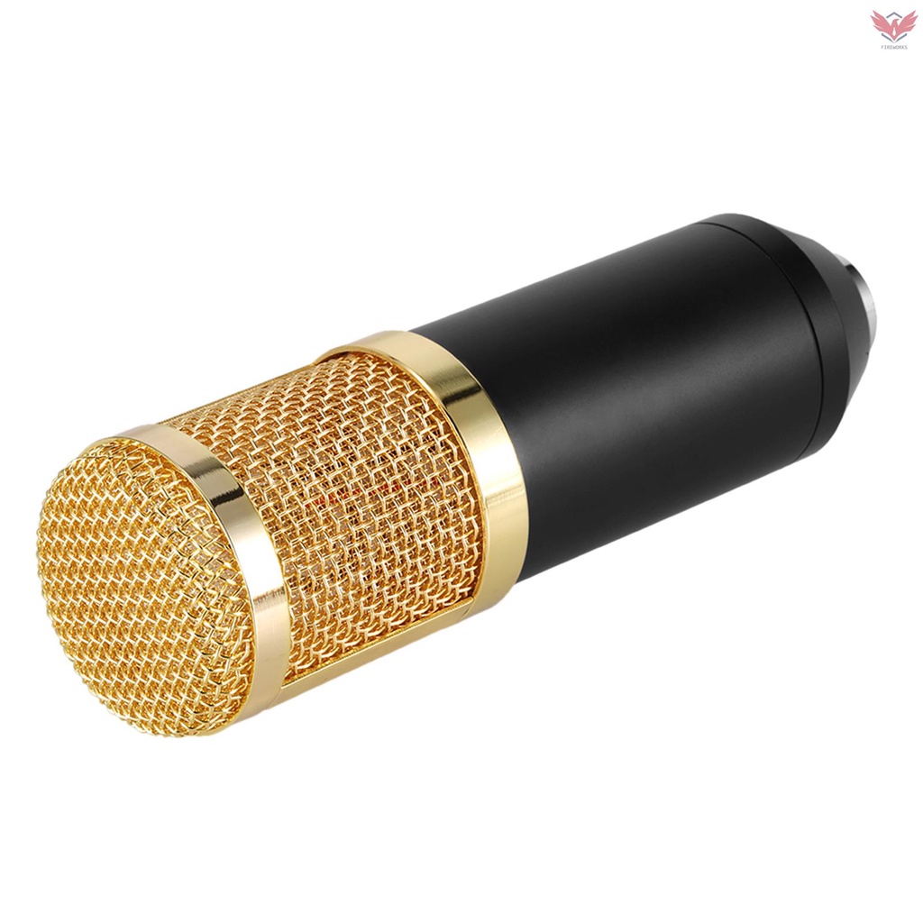 Fiok BM800 Condenser Microphone Studio Sound Recording Broadcasting with Shock Mount 3.5mm Audio Cable Sponge Microphone