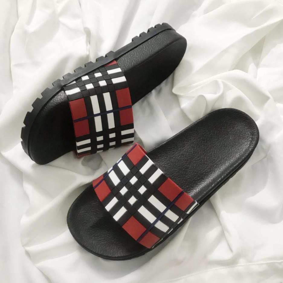 Dép Quai Ngang Nam thời trang BBR kẻ ô vuông mẫu hót 2021