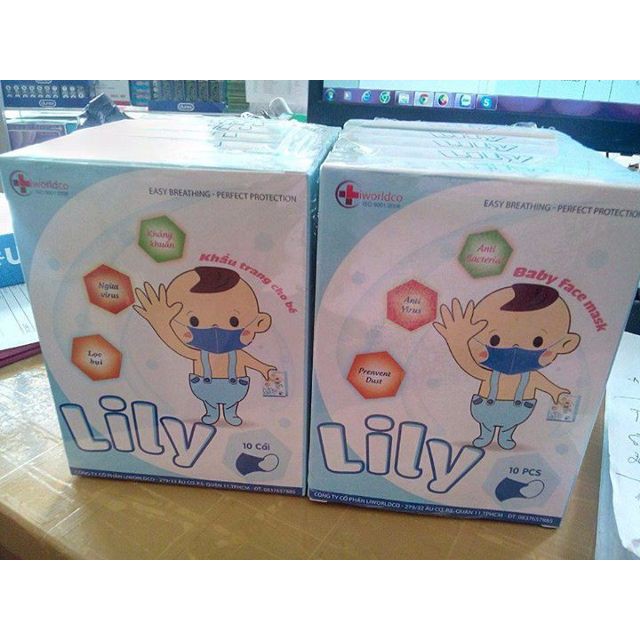 Khẩu Trang Y Tế Lily Cho Bé - Hộp 10 cái | BigBuy360 - bigbuy360.vn