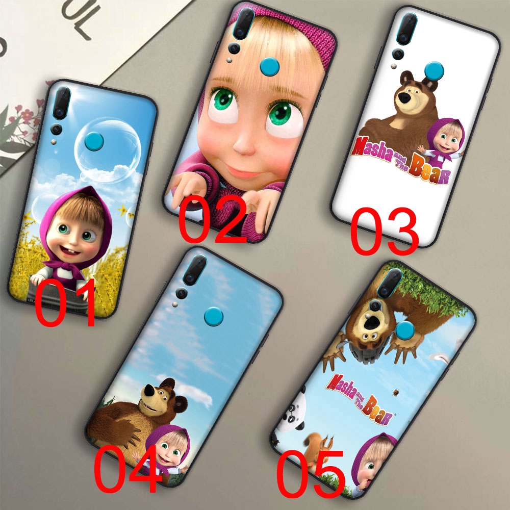 Ốp điện thoại mềm in hoạt hình Masha and the Bear cho Xiaomi Mi 10 Redmi 8 8A Note 8 9 Pro Max