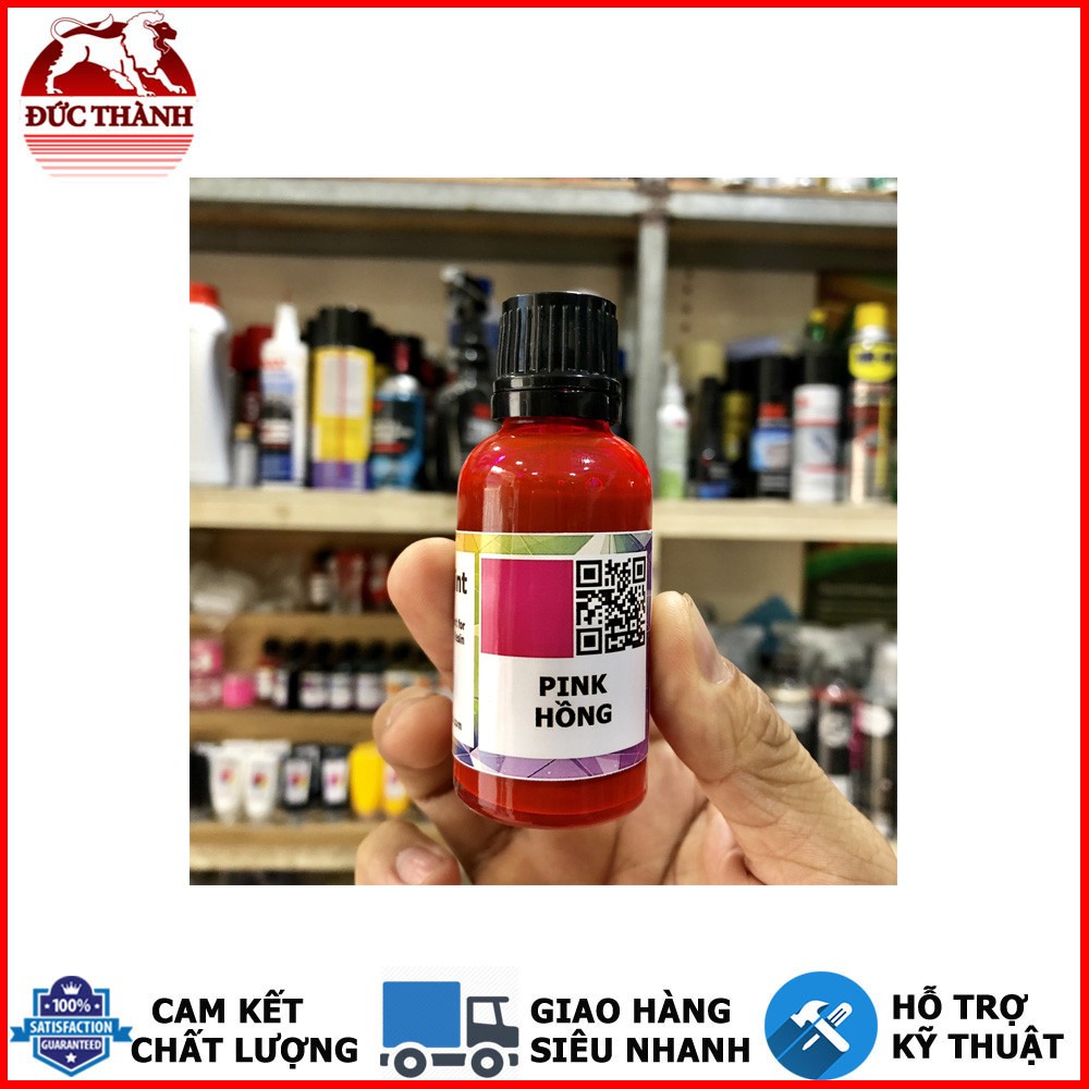 Màu trong suốt xuyên thấu pha Epoxy Resin - Màu hiệu ứng kính - PINK Hồng - 30ml