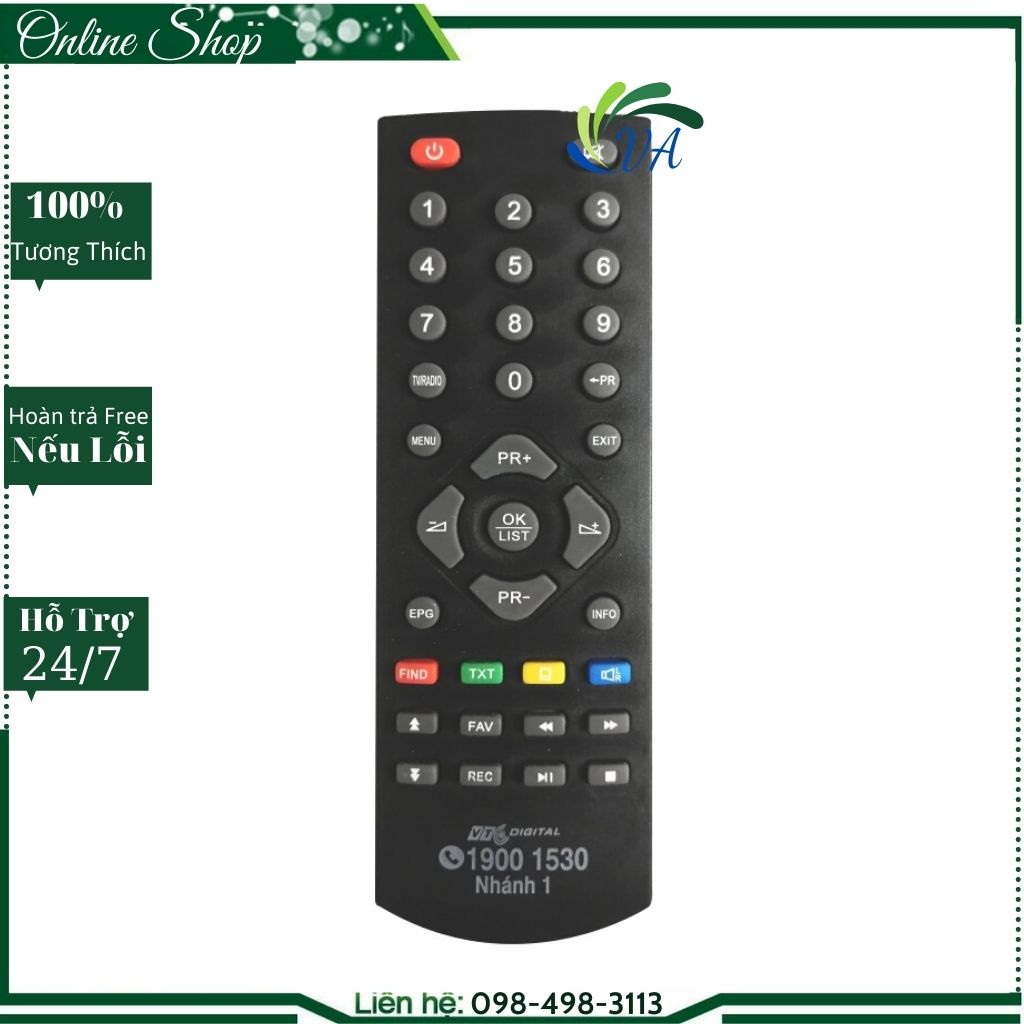 Điều Khiển Đầu Thu Kỹ thuật số VTC các loại model T201 T202 T203