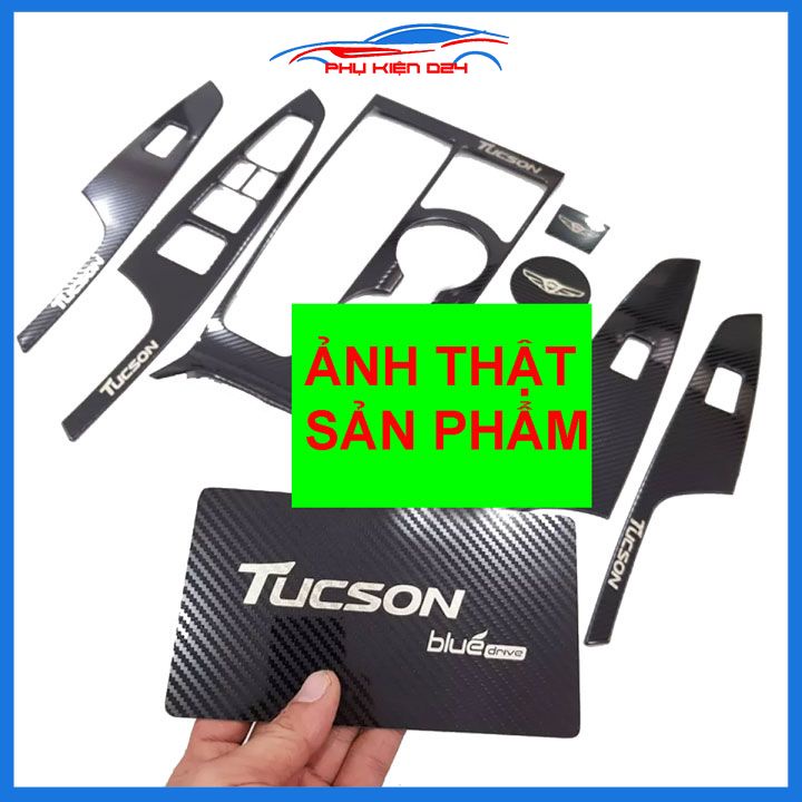Ốp nội thất Tucson 2016-2017-2018-2019-2020 vân Cacbon bảo vệ chống trầy xước và làm đẹp xe