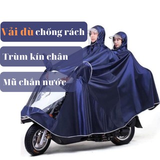 Áo mưa cánh dơi 2 đầu có bao gương và kính che mặt chất liệu dù chống rách chống thấm tuyệt đối