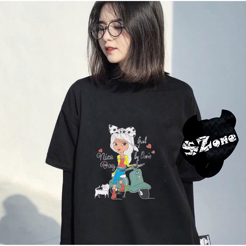 Áo Phông Nữ Cotton 100% In Hình 3D Cao Cấp Phong Cách - Áo Thun Gildan Nam Nữ Unisex Ngắn Tay Chất Mát Mùa Hè Szone PF37