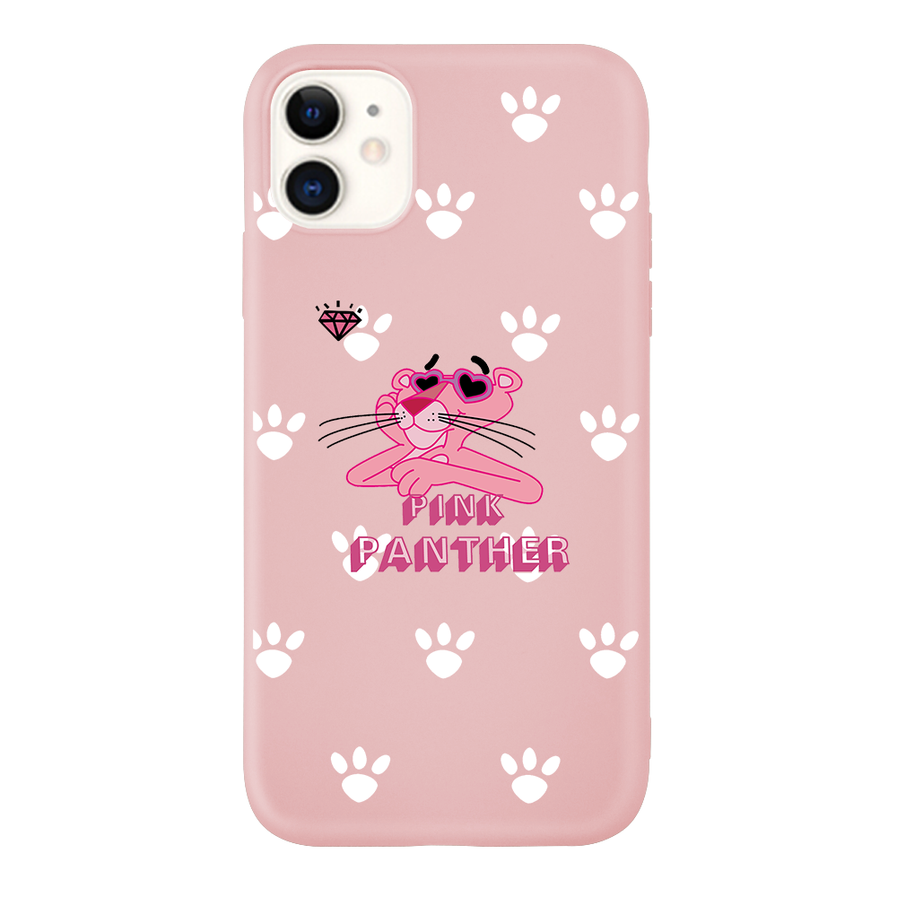Ốp lưng họa tiết hoạt hình báo hồng cho iPhone 11 11Pro 11ProMax 6 6s 7 8 X XS XR XSMAX Pink Panther Case
