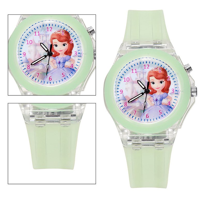 Đồng hồ đeo tay có đèn phát sáng phong cách công chúa dành cho bé gái