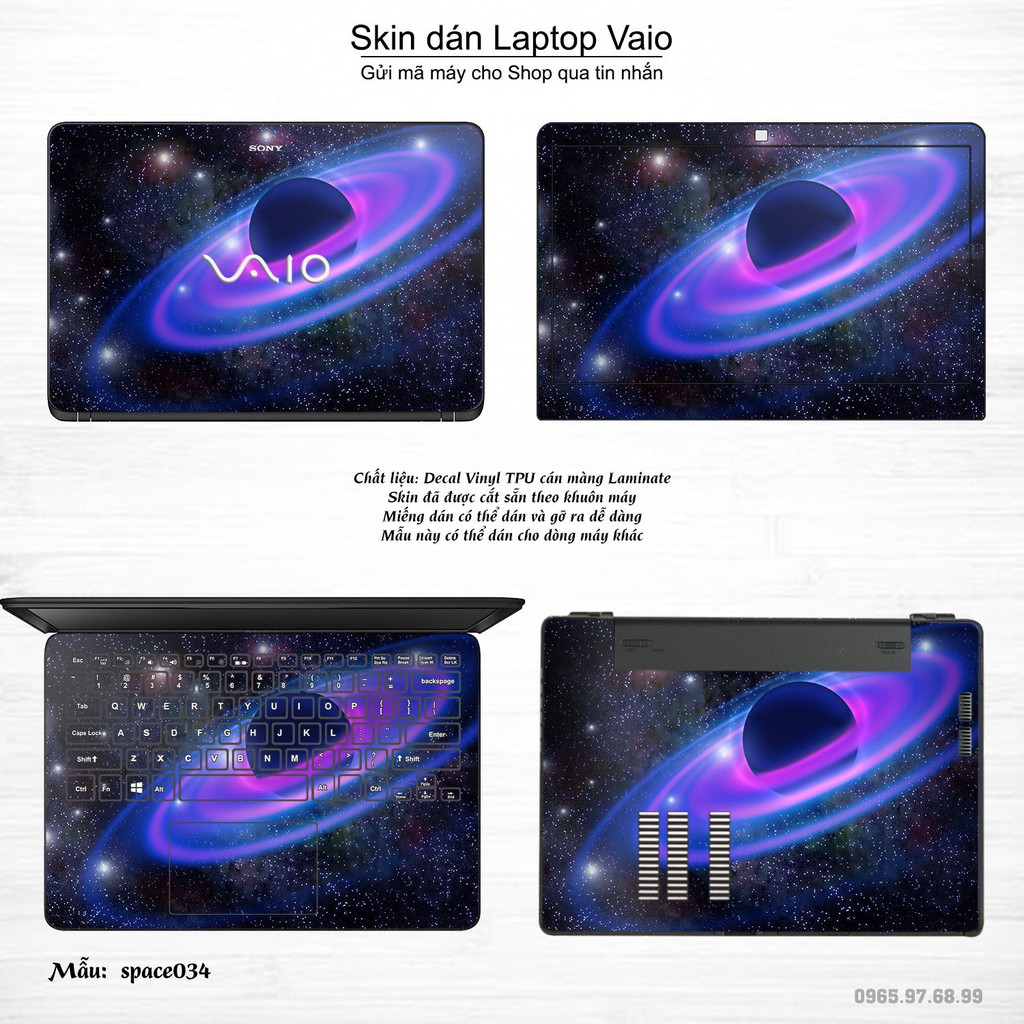 Skin dán Laptop Sony Vaio in hình không gian nhiều mẫu 6 (inbox mã máy cho Shop)