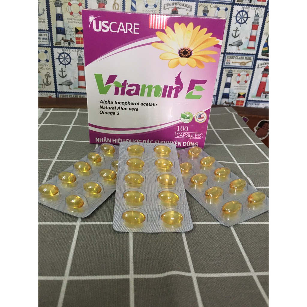 Vitamin E kèm lô hội, Omega 3 giúp đẹp da, chống oxy hóa. Vỉ 10 viên | BigBuy360 - bigbuy360.vn