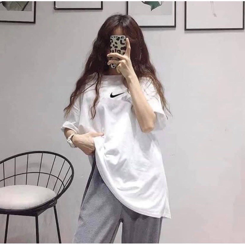 Áo thun LOGO Unisex tay lỡ phom rộng , Áo phông Oversize nam nữ