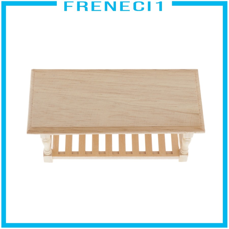 1 Bàn Ghế Gỗ Mini Trang Trí Nhà Búp Bê Tỉ Lệ 1: 12