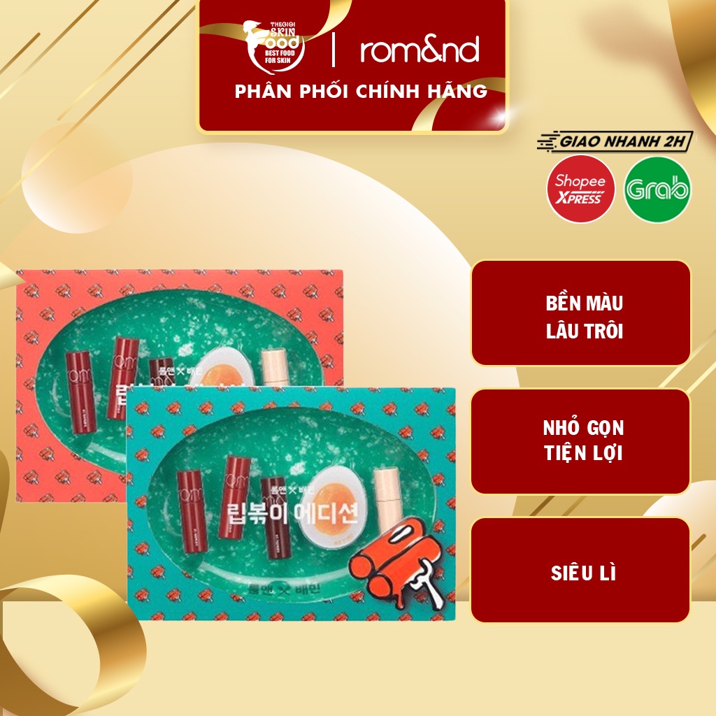 [ROMAND X BAEMIN][PHIÊN BẢN GIỚI HẠN] Set 6 Sản Phẩm Trang Điểm Xinh Xắn Romand Lip-Bokki Edition [6 Items]