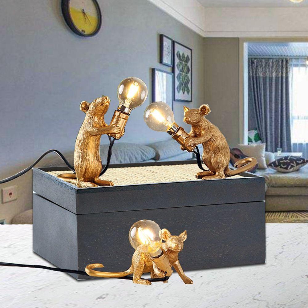 Đèn Ngủ Thiết Kế Hiện Đại Sáng Tạo|Đèn Ngủ Hình Chuột Bằng Nhựa Resin Dễ Thương Xinh Xắn