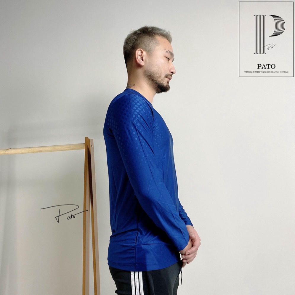 Áo thun lạnh dài tay nam có lót nỉ dáng ôm dày dặn co giãn (ảnh shop pato chụp)