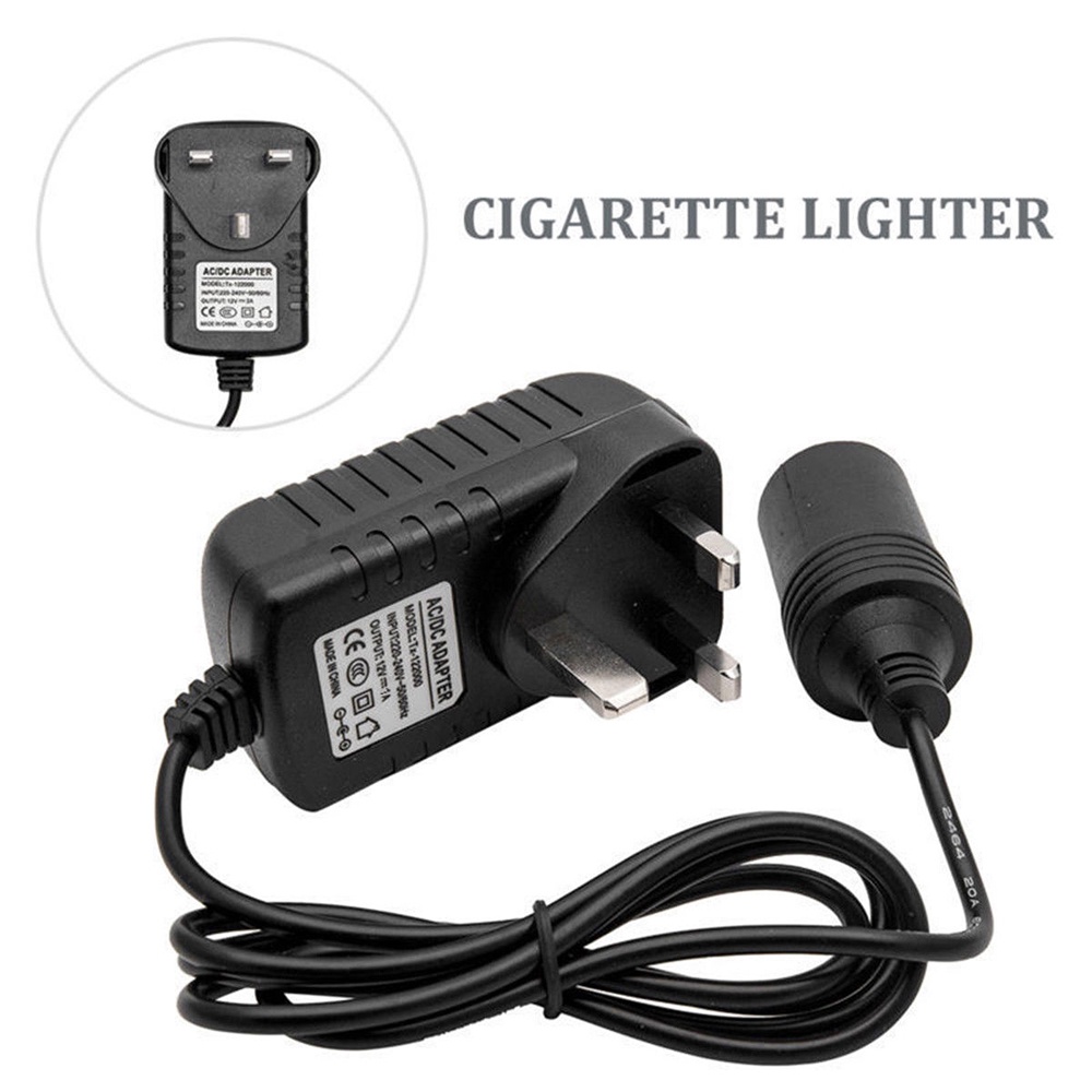 Bật lửa điện xe hơi phích cắm US/EU/UK chuyển đổi điện áp 220v sang 12v