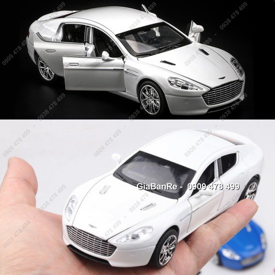 XE MÔ HÌNH SẮT KIỂU DÁNG ASTON MARTIN RAPIDE MỞ 4 CỬA TỈ LỆ 1/ 32  - TRẮNG - 9600T