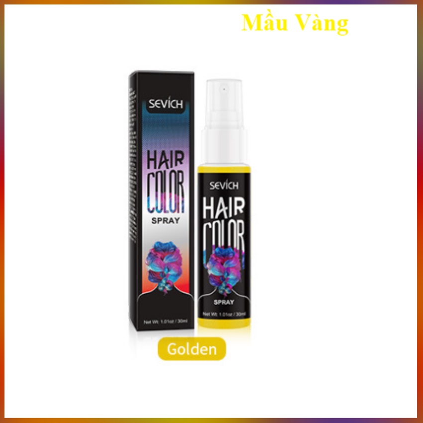 Gôm Xịt Nhuộm Đổi Mầu Tóc Vàng Tạm Thời Cá Tính Sevich 30ml/Chai Không Gây Hư Tổn Cho Tóc