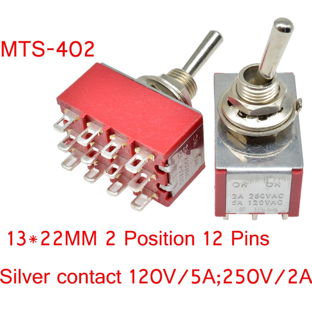 Công Tắc Chuyển Đổi Tự Động Mts-302 / 303 / 402 / 403 / 123 / 223 Spdt Dpdt Mts302 On Off-On On 120vac 125 2a