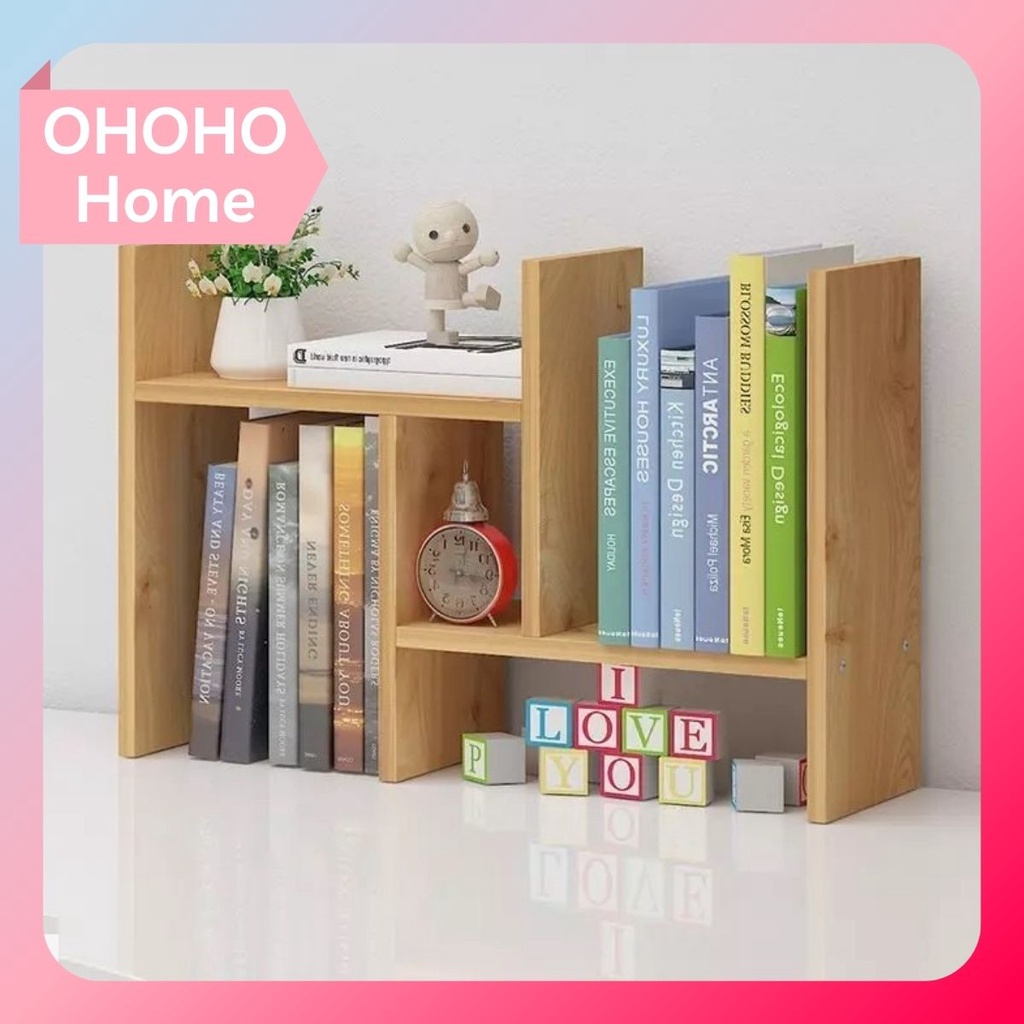 Kệ Sách Gỗ Để Bàn Lắp Ghép, Kệ Đa Năng Gỗ Để Bàn Decor - OHOHO HOME