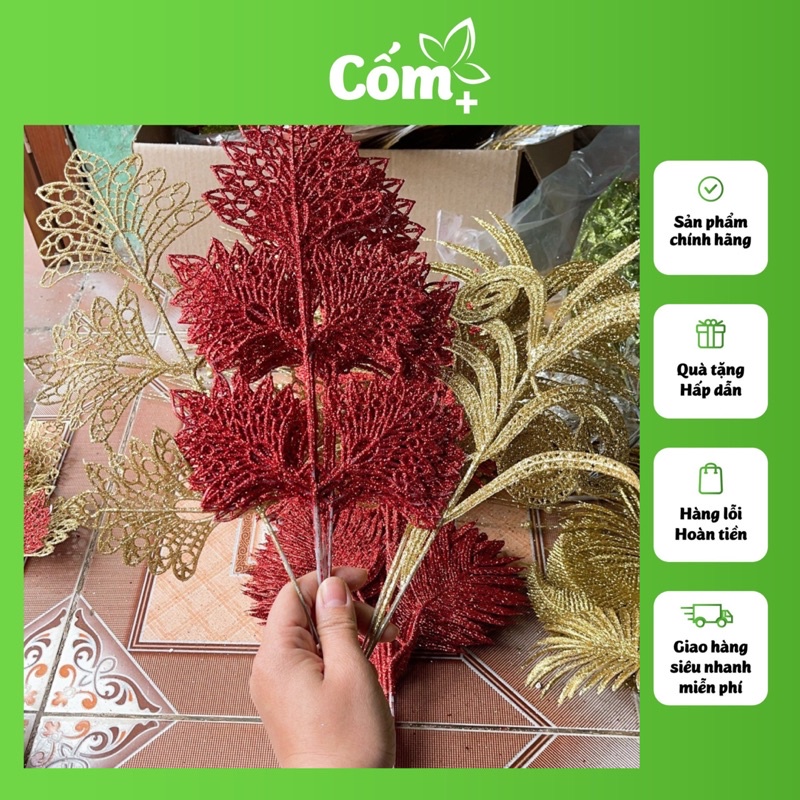 Cành lá phúc phủ nhũ kim tuyến