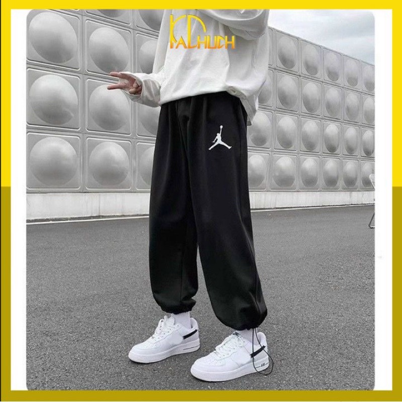 Quần thể thao nam chất nỉ  form rộng, bo chân dây rút, mẫu quần nỉ thu đông mới