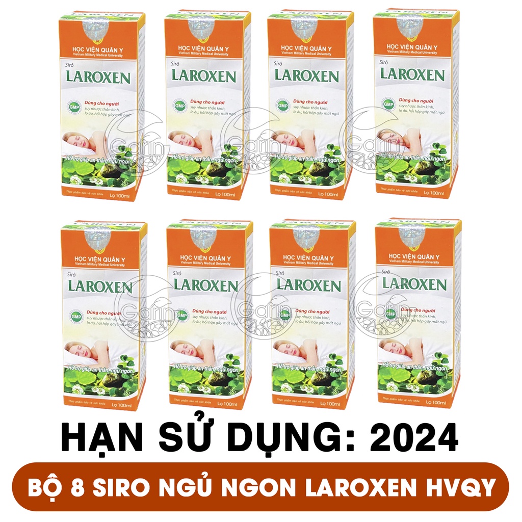 Bộ 8 hộp siro thảo dược laroxen Học Viện Quân Y 100ml x8 ngủ ngon và ngủ sâu giấc hơn Mỹ Phẩm Sỉ Emer