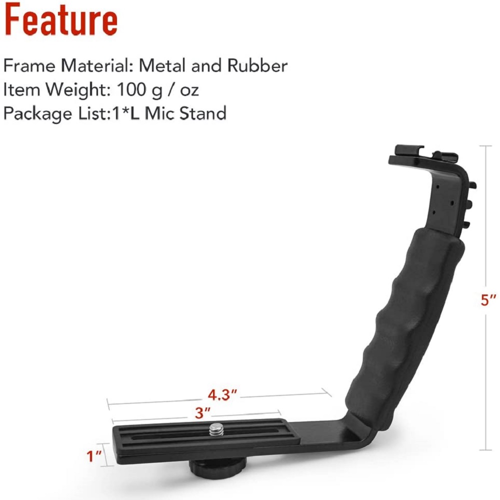 Giá Đỡ Chữ L Kèm 2 Ngàm Gắn Cho Tay Cầm Chống Rung Máy Ảnh | BigBuy360 - bigbuy360.vn