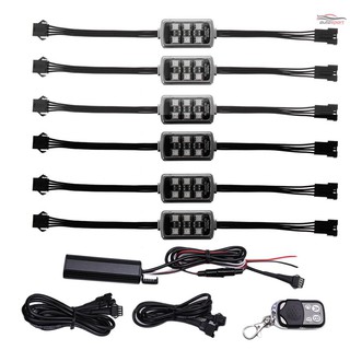 Motorcycle LED Lights 6PCS 36 LED RGB Light Kit Wireless Remote Control Motorcycle Multicolor Accent Lighting Kit
