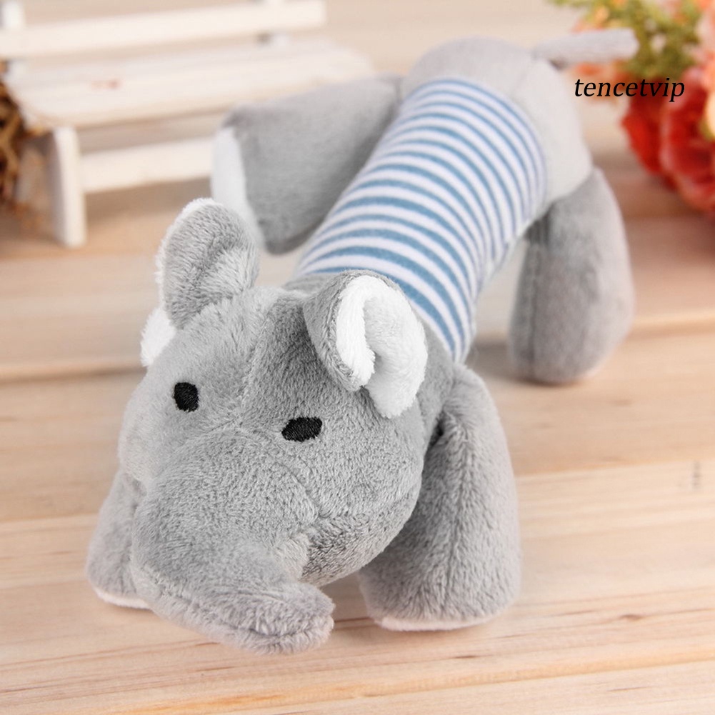 Đồ chơi nhồi bông cho thú cưng phát âm thanh thiết kế hình heo/ voi/ vịt dễ thương