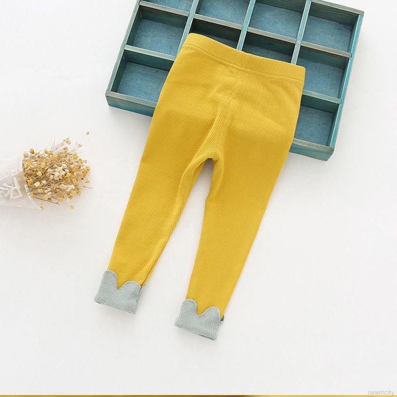 Quần legging cotton phối hoa dễ thương cho bé gái