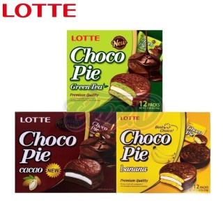 Bánh Lotte Happy Moments Choco Pie Vị Chuối Banana (Hộp 336g)