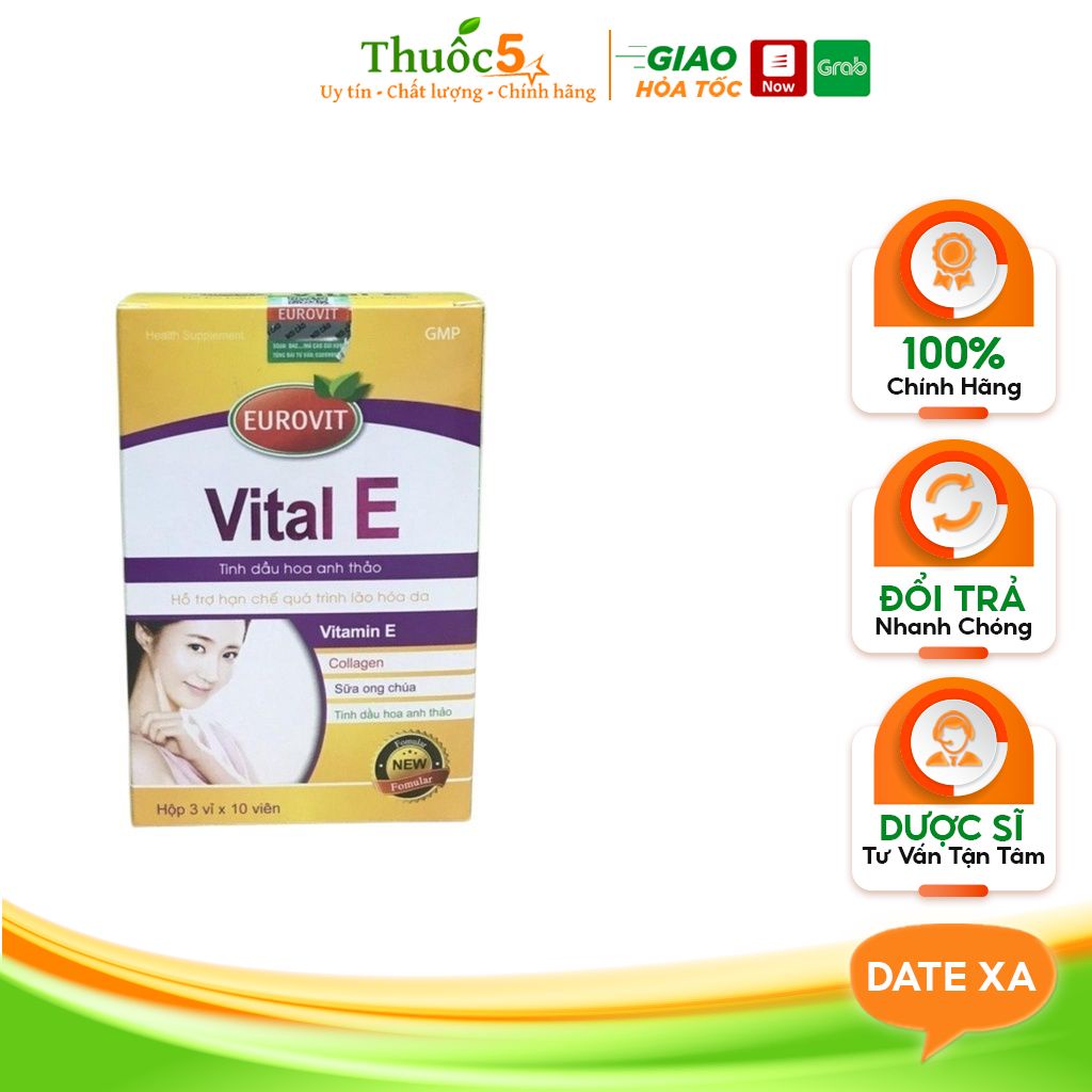 Vital E giúp giữ gin nét thanh xuân hộp 3 vỉ x 10 viên