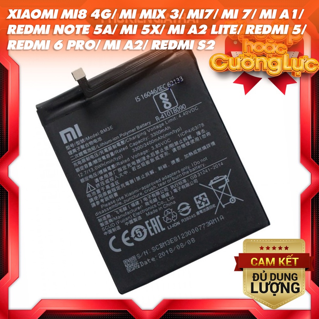 Pin zin cho Xiaomi Mi8 Mi 8 BM3E - 3400mAh