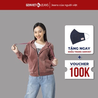 Áo Khoác Nữ GENVIET Nỉ Nhung Tăm Có Mũ Liền TK123N1976